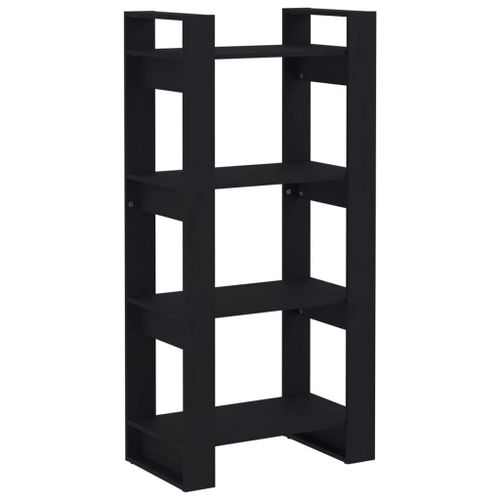 Vidaxl Bibliothèque/Séparateur De Pièce Noir 60x35x125 Cm Bois Massif