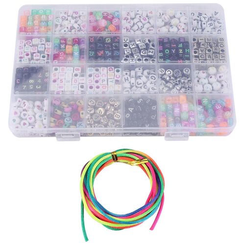 Anglais Acrylique Perles Carré Plat Alphabet Perles Breloques Bracelet Collier Pour La Fabrication De Bijoux Bricolage Se
