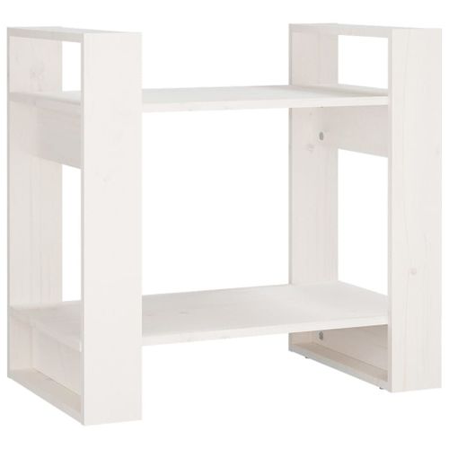 Vidaxl Bibliothèque/Séparateur De Pièce Blanc 60x35x57 Cm Pin Solide