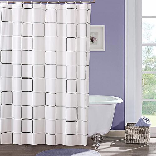 Rideau de douche 180 X 180 cm, rideau de douche en PEVA épais, tissu lavable, imperméable, antibactérien et séchage rapide, pour le bain, la salle de bain.