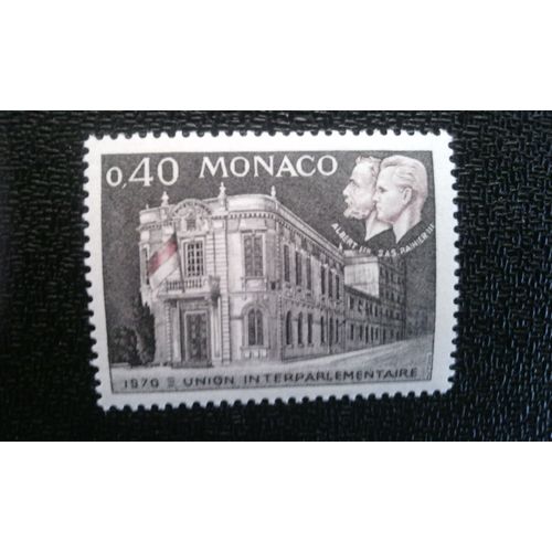 Timbre Monaco ( Yt 828 ) 1970 Bâtiment Du Parlement, Bustes D'albert I Et Rainier Iii