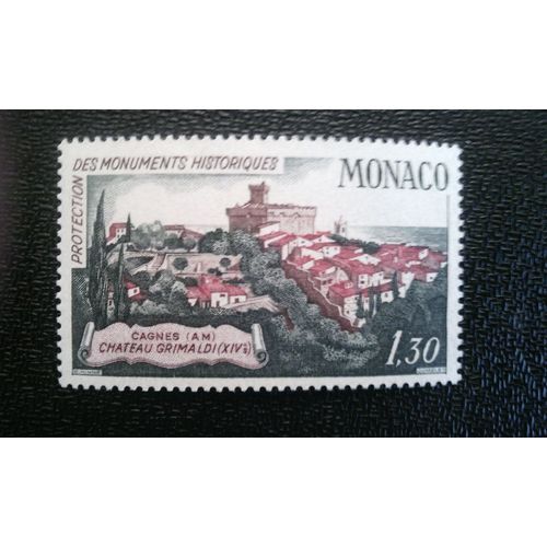 Timbre Monaco ( Yt 853 ) 1971 Stronghold Grimaldi À Cagnes-Sur-Mer