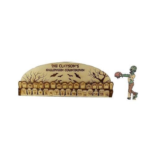 Calendrier Halloween (2023 Nouveau) 31 Jours Halloween Moving Wooden Block Calendrier Compte À Rebours Hallo