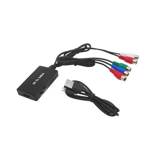 Convertisseur 1080P Composant vers -Compatible YPBPR RGB + R/L Audio vers -Compatible Adaptateur 5RCA vers -Comp