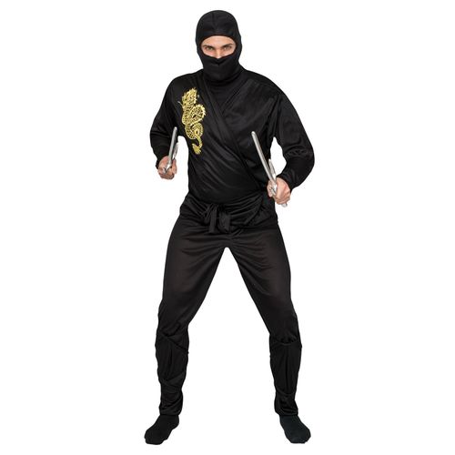 Déguisement Ninja Noir Et Doré Adulte Large