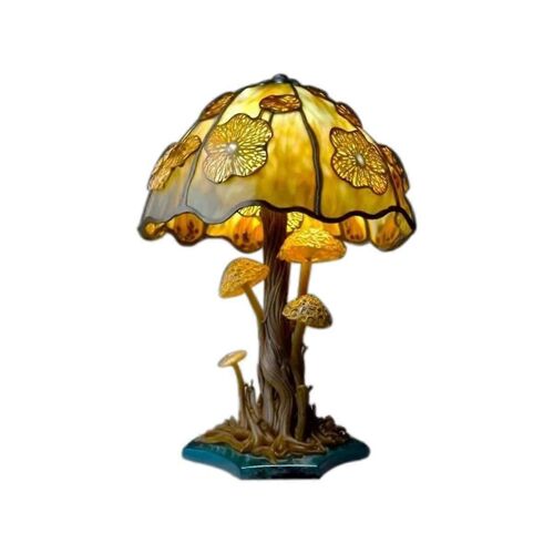 Lampe De Nuit De Table Moderne Champignon Lampe De Table De La Série Stained Plant Utilisation Avec Prise Usb Alimentation Sur La Table L