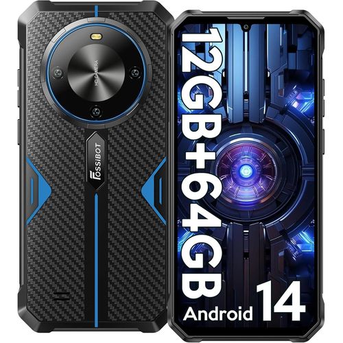 F105 Téléphone Portable Incassable 2024-6.74"" Hd+, 12(4+8) Go+64Go/2To Smartphone Incassable, 10300Mah, 20Mp+8Mp, Android 14, 4G Dual Sim/Fingerprint/Face Id/Otg/Gps Telephone De Chantier