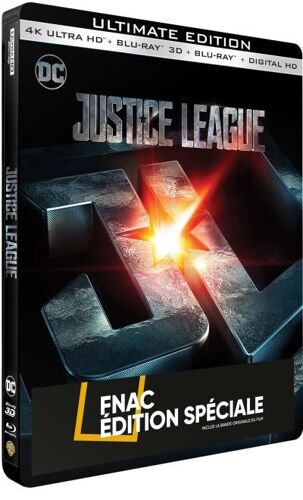 Justice League Edition Spéciale Fnac Steelbook Blu-Ray + Blu-Ray 4k + Blu-Ray 3d