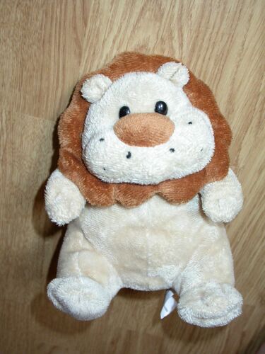 Doudou  Peluche Lion Lionceau Beige Crème Écru Marron Brun Crinière Löwe Jungle Assis