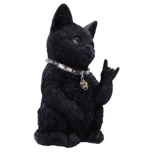 Superbe Statuette Chat Noir Hard Rock Metallicat 16.5cm