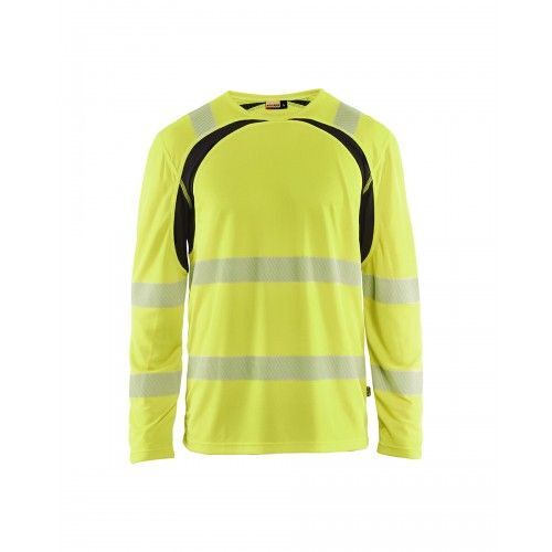 T-shirt haute visibilité à manches longues 3599 - jaune et noir - M BLAKLADER