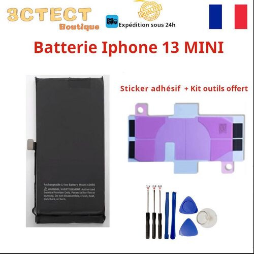 Batterie Interne Compatible Iphone 13 Mini Sticker Adhésif + Outils Offert