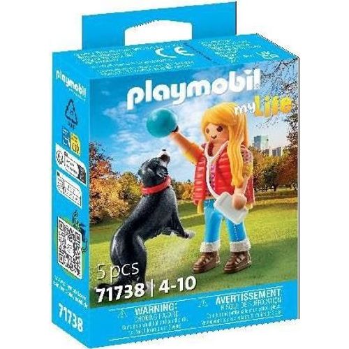 Playmobil My Life 71738 - Jeune Fille Avec Chien De Montagne