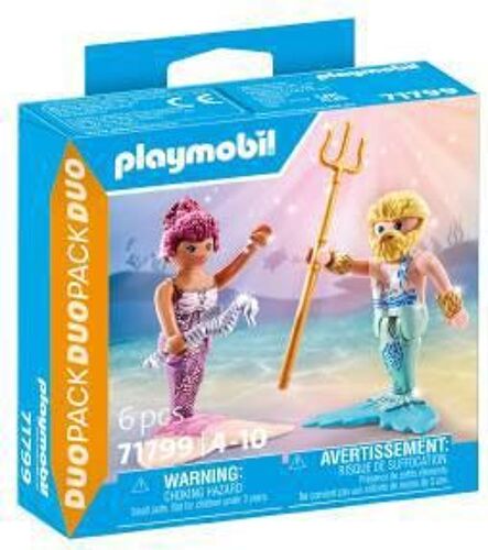 Playmobil Princess Magic 71799 - Sirène et triton avec sceptre et trident - Duo Pack