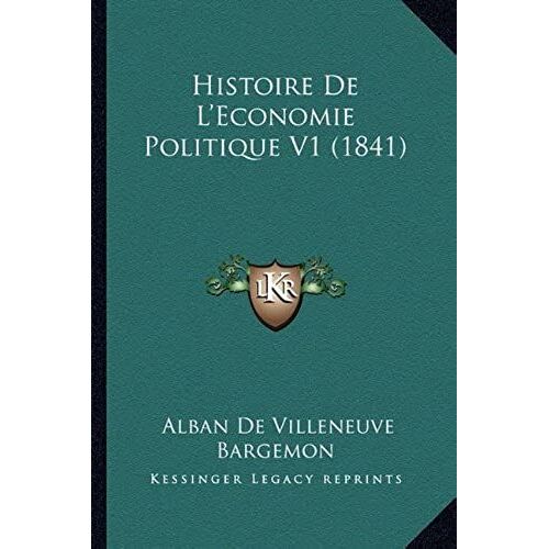 Histoire De L'economie Politique V1 (1841)