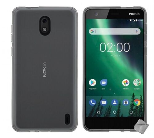 Housse etui coque pochette silicone gel fine pour Nokia 2 + verre trempe - GRIS