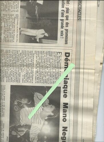 Article Du Journal La Montagne Du 30/06/1989 La Mano Négra 1