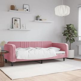 Prolenta Premium - Lit De Repos Sans Matelas Rose 90x200 Cm Velours