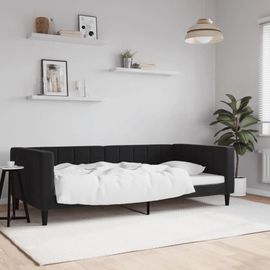 Prolenta Premium - Lit De Repos Sans Matelas Noir 100x200 Cm Velours