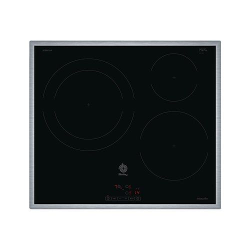 Balay 3EB865XR - Table de cuisson à induction - 3 plaques de cuisson - Niche - largeur : 56 cm - profondeur : 49 cm - noir - avec garnitures en acier inoxydable