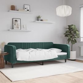 Prolenta Premium - Lit De Repos Sans Matelas Vert Foncé 90x200 Cm Velours
