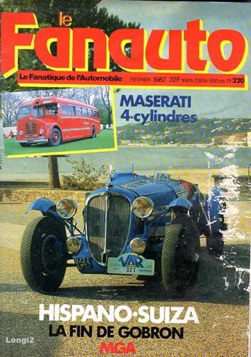 Fanauto N°220 Février 1987-Deutsch-Hispano Suiza-Maserati-Mg-Gobron-Modélisme-Etc