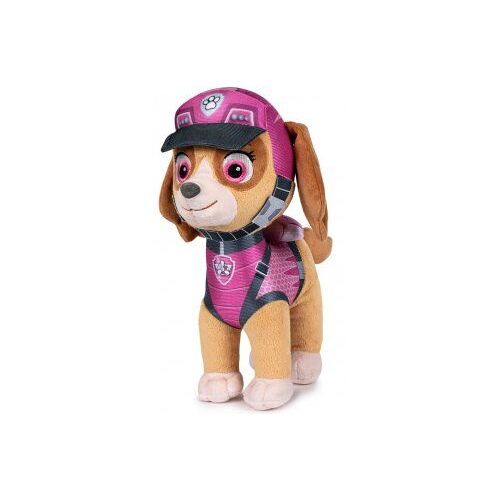 Peluche Stella 29 cm chiot pompier - Pat Patrouille Dino Rescu - Doudou chien heros - Set Jouet enfant + carte animal