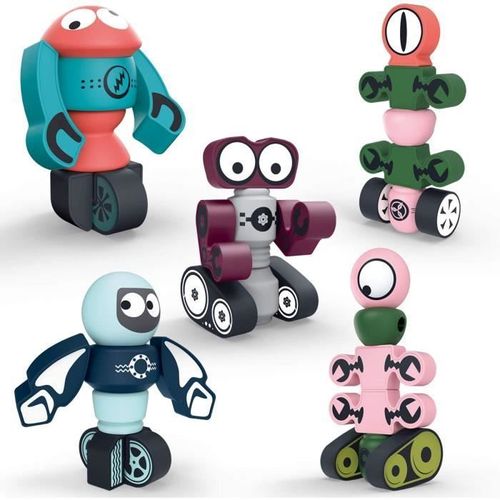 Blocs De Construction Magnétique,35 Pièces Jouet Robot Magnétique Avec Boîte De Rangement,Aimanté Jouet Educatif Cadeau Pour Enfant.