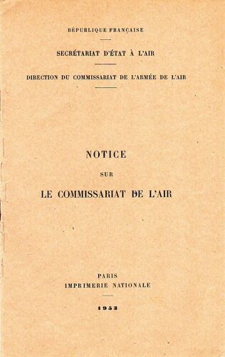 Notice Sur Le Commissariat De L'Air