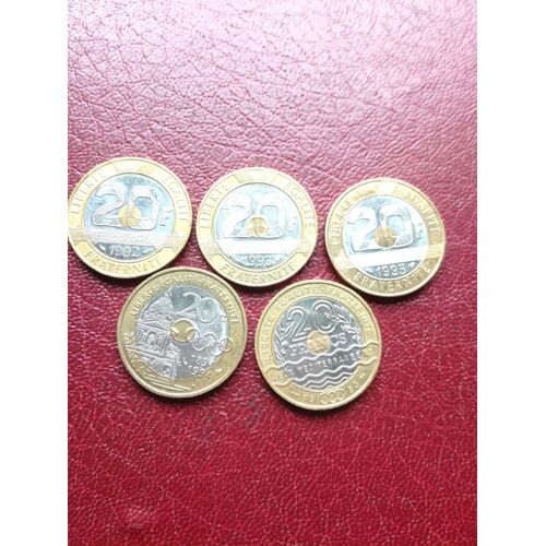 20 Francs Commémoratives Et Mont Saint Michel (Lot De 5 Monnaies)