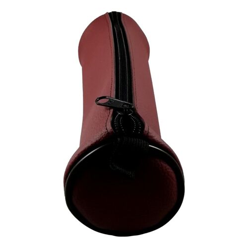 Trousse Scolaire Zippée Marron Fournitures Etui Stylos Crayons Feutres 21x7cm