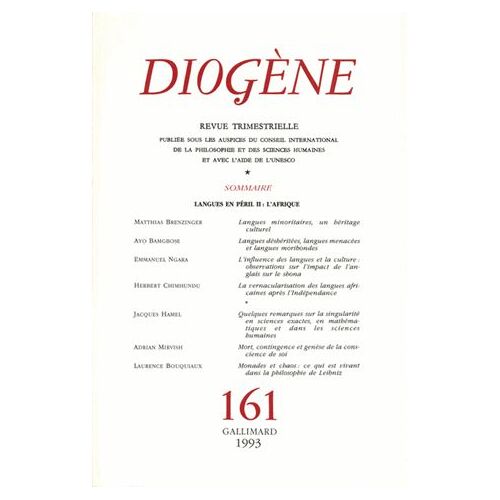 Diogène N° 161 - Langues En Péril - Tome 2, L'afrique