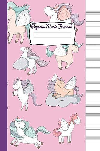 Pegasus Music Journal: Songwriting Notebook. Lined Pages On One Side For Lyrics And Notes. Staffs On The Opposite Page For Music Composing