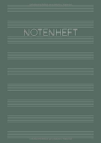 Notenheft: Schule & Unterricht & Studium & Hobby | Musik & Komposition | Din A4 Blanko Notensysteme Mit Inhaltsverzeichnis