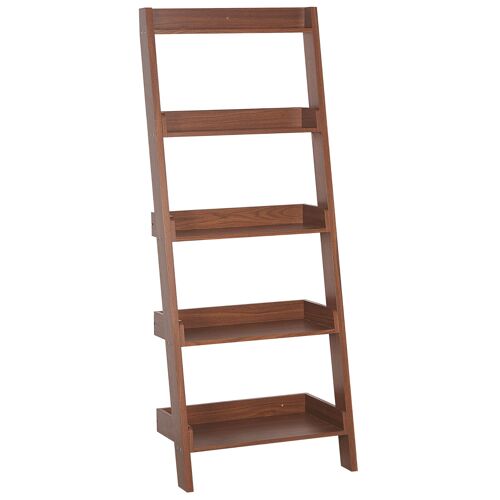 Bibliothèque 5 Étagères Bois Foncé Mobile Trio