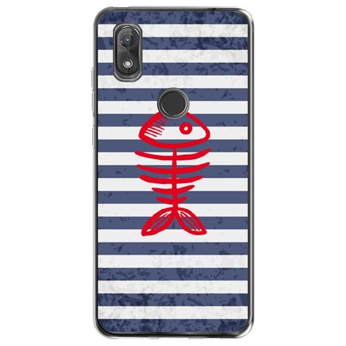 Coque Souple Pour Wiko View 2 Avec Impression Motifs Squelette Poisson