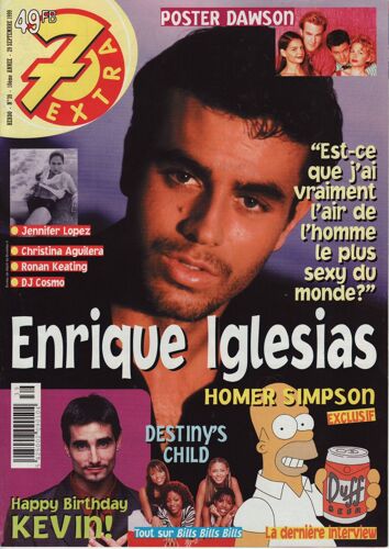 7 Extra (Belgique) / 29-09-1999 N°39 : Enrique Iglesias (2p) - Christina Aguilera (1p)