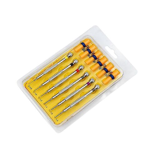 6 Pcs Tournevis De Montre En Acier Amp; 6 Pcs Kits De Forets De Rechange Pour Horloger Retirer Et Ajuster La Réparation