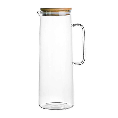 Pichet À Eau En Verre De 1,7 L Avec Poignée Couvercle En Bambou Résistant À La Chaleur Capacité De Froid Chaud Pichet À Thé Eau