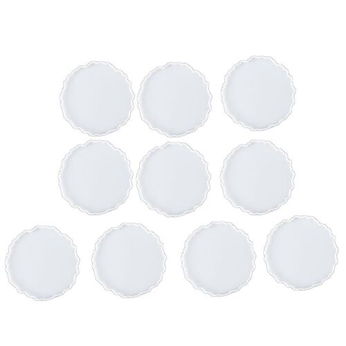 10 Pcs Silicone Coaster Résine Moulage Fabrication Moule, Coaster Époxy Moules Artisanat Bricolage