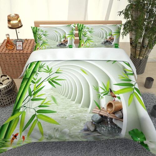 Housse De Couette X Cm - Parure De Lit Personnes - Housse Couette D Bambou V¿¿G¿¿Tal Avec Fermeture ¿¿Clair - Sets De Housse Couette Imprim¿¿ Avec Taies D'oreiller X Cm