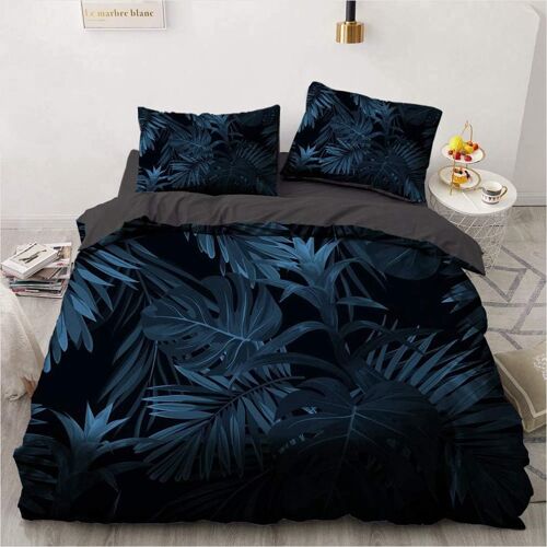 Parure De Lit Boh¿¿Me Avec Housse De Couette Et Taies D'oreiller, Motif For¿ºt Tropicale, Feuilles De Palmier Vertes, Oiseaux Et Fleurs, Pour Filles, Femmes Et Adultes