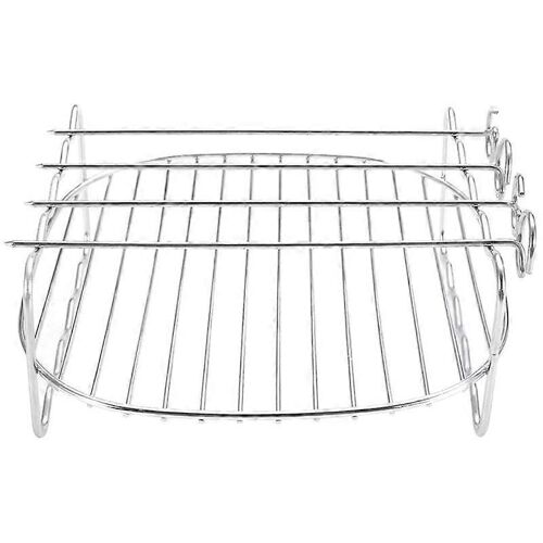 Grille double couche pour friteuse à air, grille de friteuse à air polyvalente, accessoires de friteuse à air en métal (7 pouces