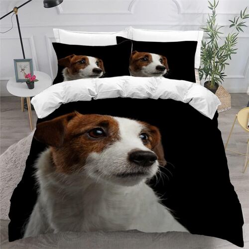 Jack Russel Terrier Housse De Couette X Imprim¿¿ D Chien De Compagnie Parure De Lit Personnes Adultes Enfants Microfibre Literie Pi¿¿Ces Avec Fermetur