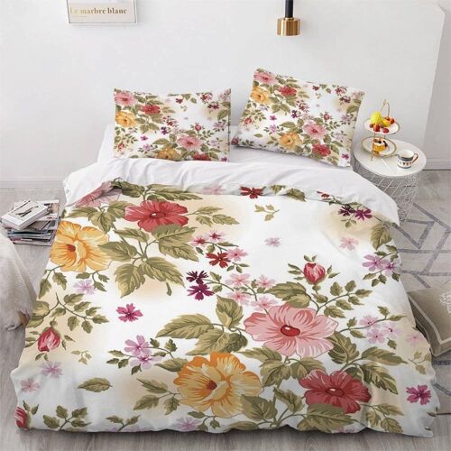 Pi¿¿Ces Parure De Lit Personnes Fleurs Housse De Couette X Adultes Avec Fermeture ¿¿Clair Housse De Couette En Microfibre Rose Mill¿¿Sime Avec