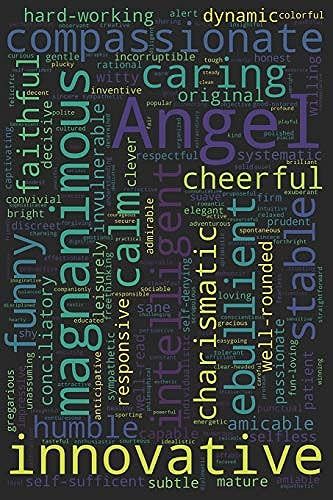 Angel: 200 Blank Lined Pages, Personalized Name Journal (Custom Journal Notebook, Personalized Gift, Inspirational Journal) With Digital Word Cloud Design