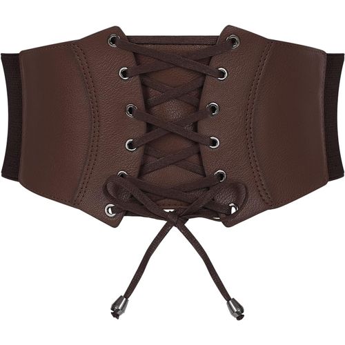 Tianyi-Ceinture Large Élastique Vintage Pour Femme - Corset En Simili Cuir À Lacets