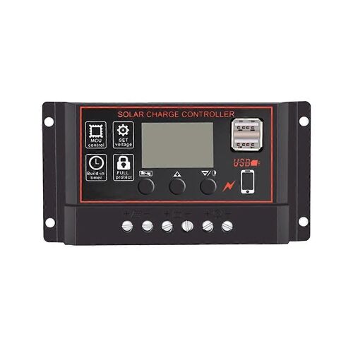Contrôleur de charge solaire 30A Contrôleur de panneau solaire 12V 24V LCD Affichage Panneau solaire Batterie Regulato