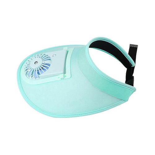 Ventilateur D¿Été Refroidissement Casquette De Baseball Unisexe Chapeau De Golf Vide Top Fan Cap Respirant Soleil Fan Chapeau Casquette De Crème Solaire, Bleu
