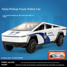 Modèle De Voiture De Police Speciale Tesla 1:32 Blackman Collection En Alliage Phares Lumineux Off-Road Accessoire Décoratif Pour Maquette De Voiture